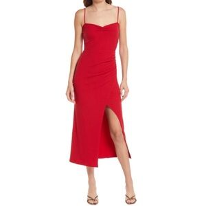 Reformation Red Midi Dress
